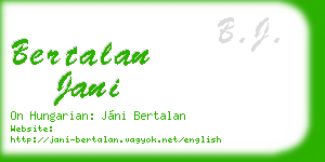bertalan jani business card